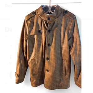 KP fashion men faux leather jacket